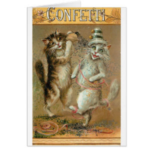 Vintage - partykatter, hälsningskort