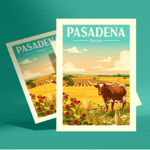 Vintage Pasadena Texas Vykort