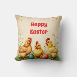 Vintage Påsk 3 Little Chicken Helgdag Collection Kudde