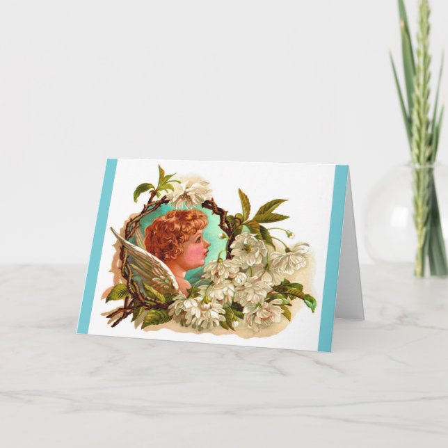 Vintage Påsk Angel Helgkort (Framsida)