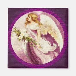 Vintage Påsk Angel Texturerad Magnet