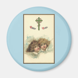 Vintage påsk, Änglalika änglar moln i himlen Magnet