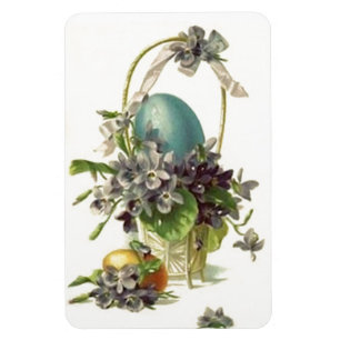 Vintage Påsk Basket Eggs Premium Flexi Magnet