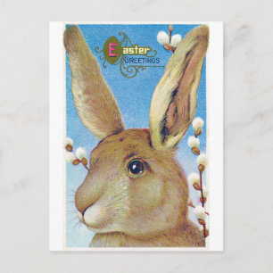 Vintage Påsk Big Bunny Vykort