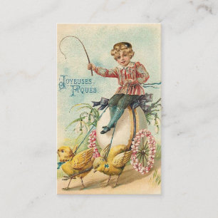 Vintage Påsk Boy och Chick Hälsning Visitkort