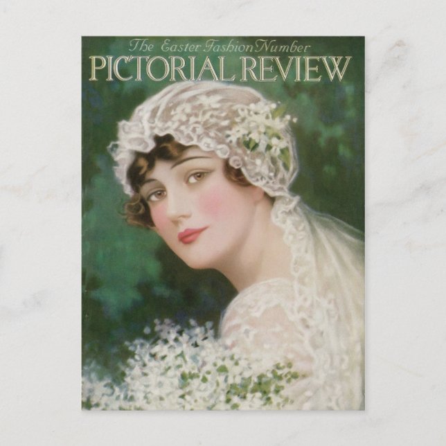 Vintage Påsk Bride Helg Vykort (Framsida)