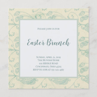 Vintage Påsk Brunch-inbjudan Inbjudningar
