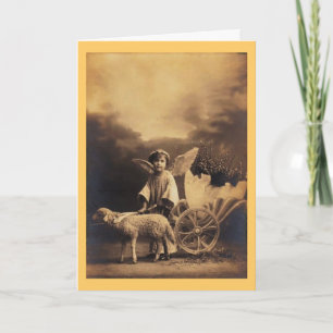 Vintage Påsk Cherub Helgkort