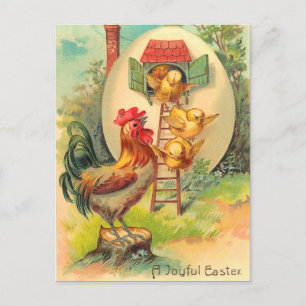 Vintage Påsk Chick vykort