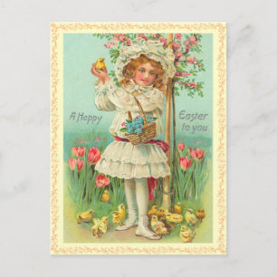 Vintage Påsk Chick vykort