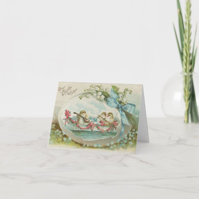 Vintage Påsk Chickar Helgkort (Framsida)