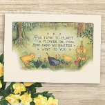 Vintage Påsk Chickar i Garden med Funny Dikt Julkort<br><div class="desc">Cute vintage-chickar planterar vår blommor i ett gräsligt fält med roligt Påsk dikt. Baksidan har kompletterande grafik och redigerbar fält.</div>