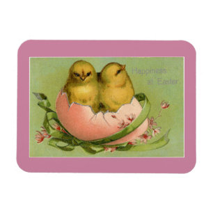Vintage Påsk Chickar Magnet