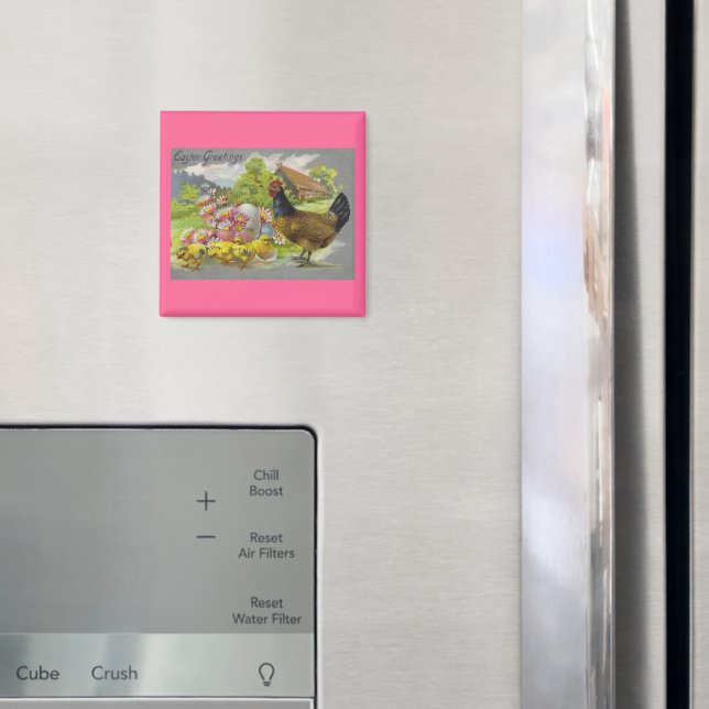 Vintage Påsk Chickar och Tupp Magnet (In Situ (Fridge))