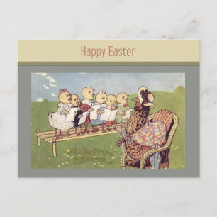 Vintage Påsk Chicks Singing Postcard Helg Vykort