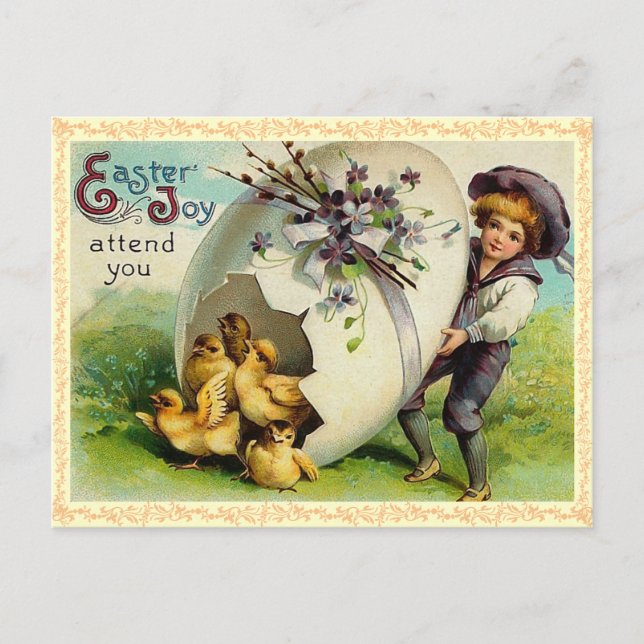 Vintage Påsk Chicks vykort (Framsida)