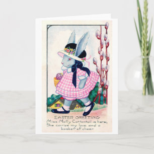 Vintage Påsk Fashionable Bunny Kort