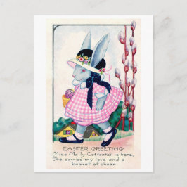 Vintage Påsk Fashionable Bunny Vykort