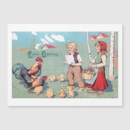 Vintage Påsk fjäderfäfamilj