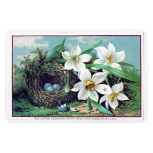 Vintage Påsk Flowers Magnet