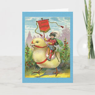 Vintage Påsk Girl in Egg on Lila blommor, ZSSG Helgkort