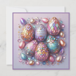 Vintage Påsk ~ GLAD PÅSK ~Decorterade ägg ~ Julkort