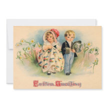 Vintage Påsk Hälsning Cute Children