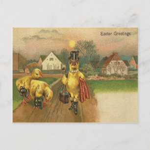 Vintage Påsk Hälsning Helg Vykort