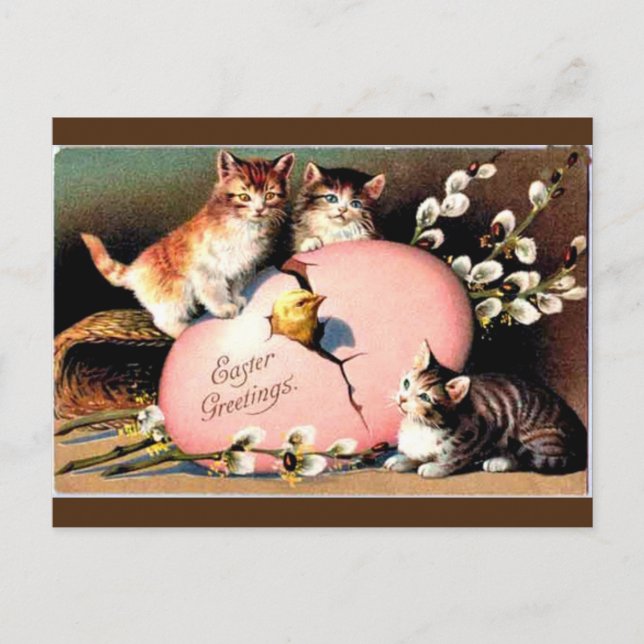 Vintage - Påsk Hälsning Helgdag vykort (Framsida)