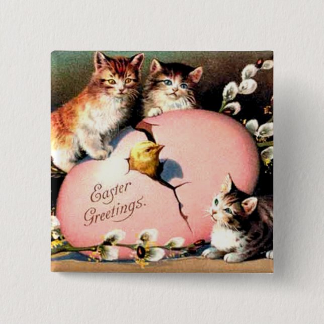 VINTAGE - PÅSK HÄLSNING KNAPP (Framsida)