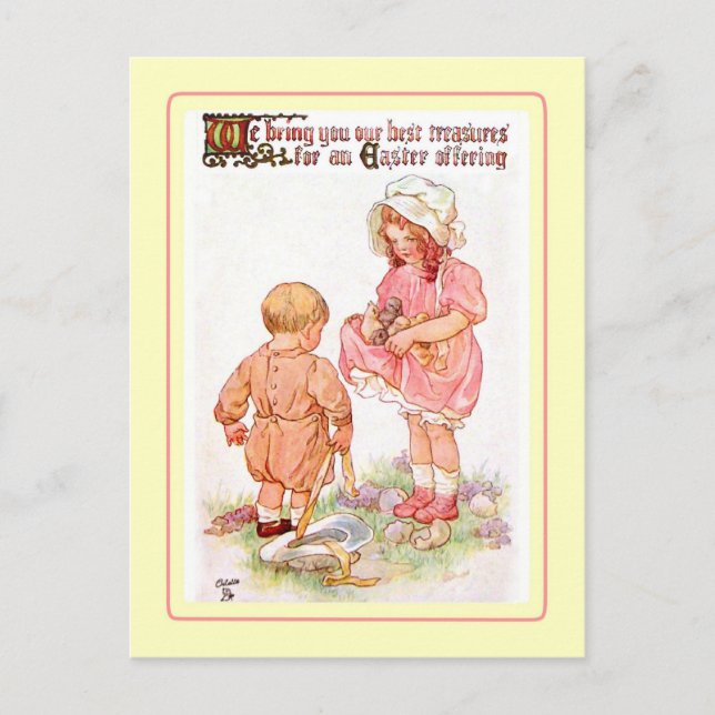 Vintage Påsk Helg Vykort (Framsida)