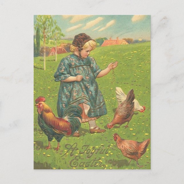 Vintage Påsk Julhälsningar vykort (Framsida)