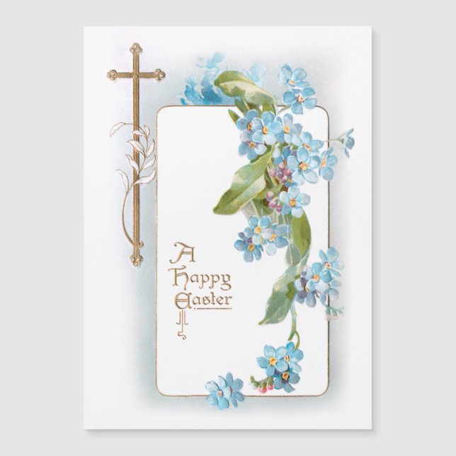 Vintage Påsk Kor w/Blue Glömme-Nots (Framsida)