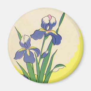 Vintage påsk, lila trädgårdsirisblommor magnet