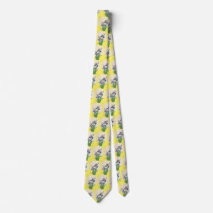 Vintage påsk, lila trädgårdsirisblommor slips