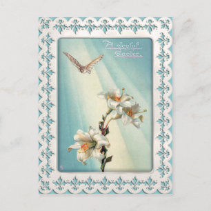 Vintage Påsk Lilies and Dove Helg Vykort