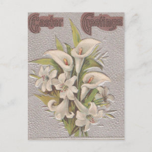 Vintage Påsk Lilies Helg Vykort