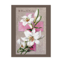 Vintage Påsk Lilies och Rosa Kor