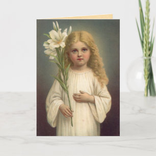 Vintage Påsk Lily Card Helgkort