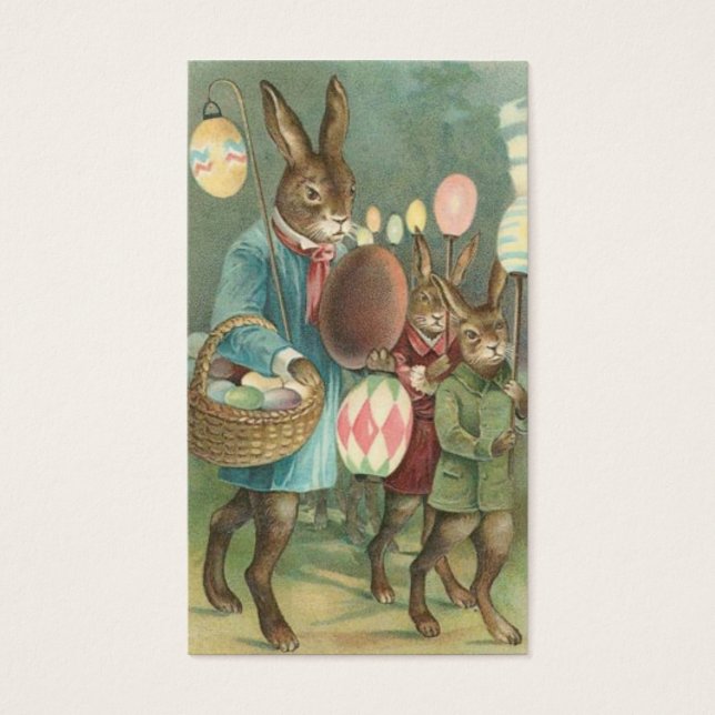 Vintage Påsk Mini Doodle Greeting Card Visitkort (Framsidan)