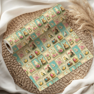 Vintage Påsk   Nostalgisk Blommigt Presentpapper