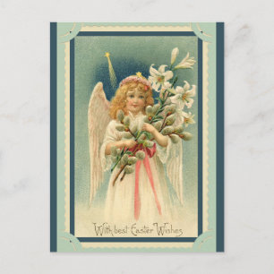 Vintage Påsk Önskemål Angel Lily Lily Vykort