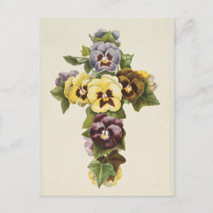 Vintage Påsk Pansy Kor Vykort
