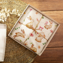 Vintage Påsk Rosa Kanin Mönster Presentpapper