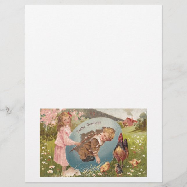 Vintage Påsk Victorian Girl & Boy (Framsida)