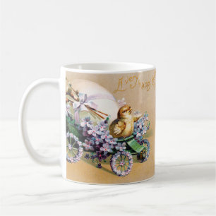 Vintage Påskägg Chick Blommigt Flowers Kaffemugg
