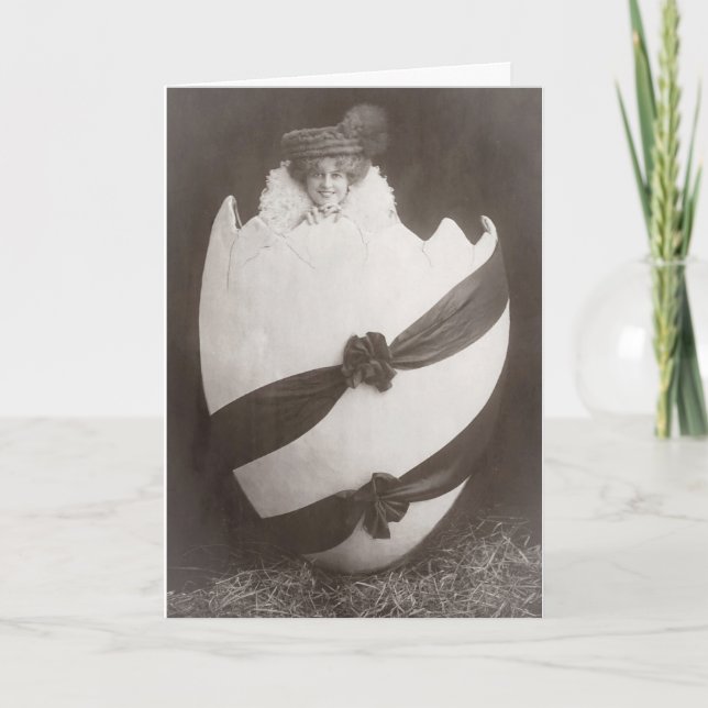 Vintage Påskägg Dam Kort (Framsida)