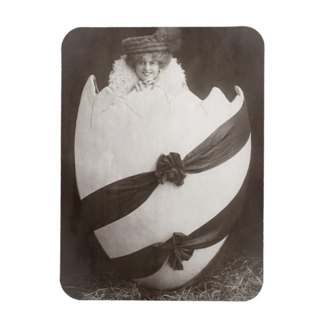 Vintage Påskägg Dam Magnet (Vertikal)