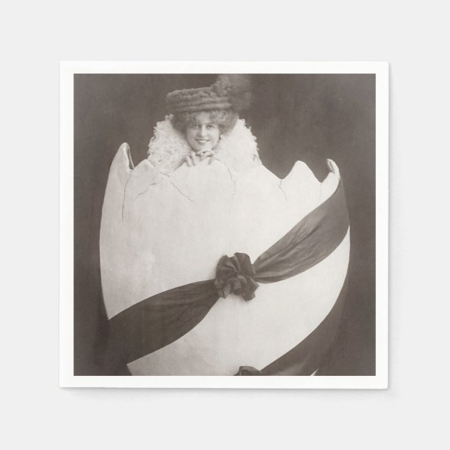 Vintage Påskägg Dam Pappersservett (Framsidan)
