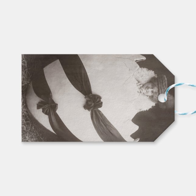 Vintage Påskägg Dam Presentetikett (Framsidan (Horisontell))